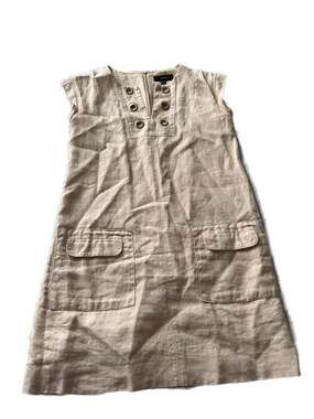 J.Crew Metallic Gold Linen Shift Dress with Grommets and Pockets